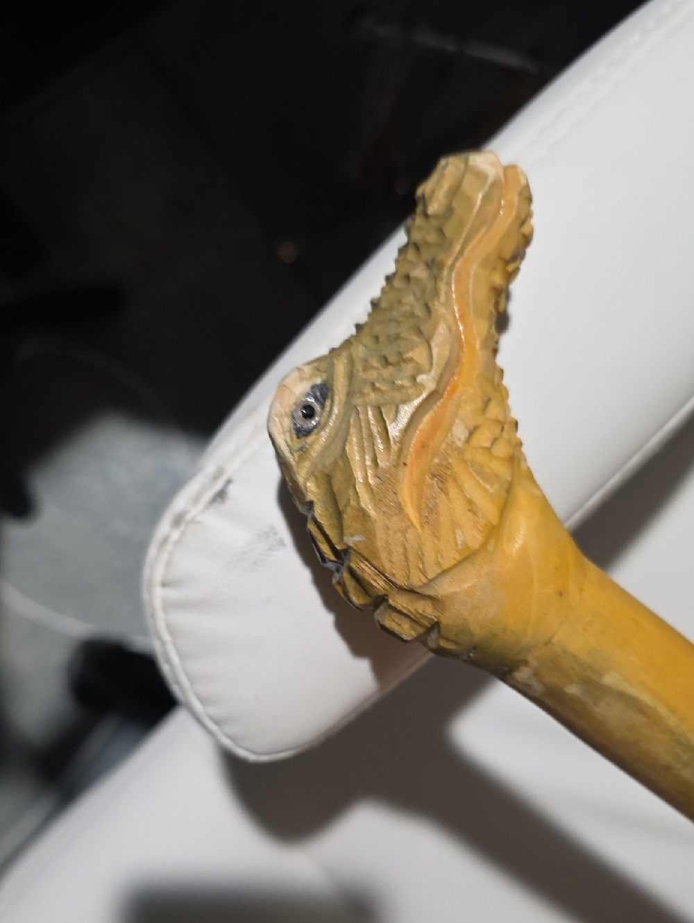 Alligator Hand-Carved Reptile Cane Yellow